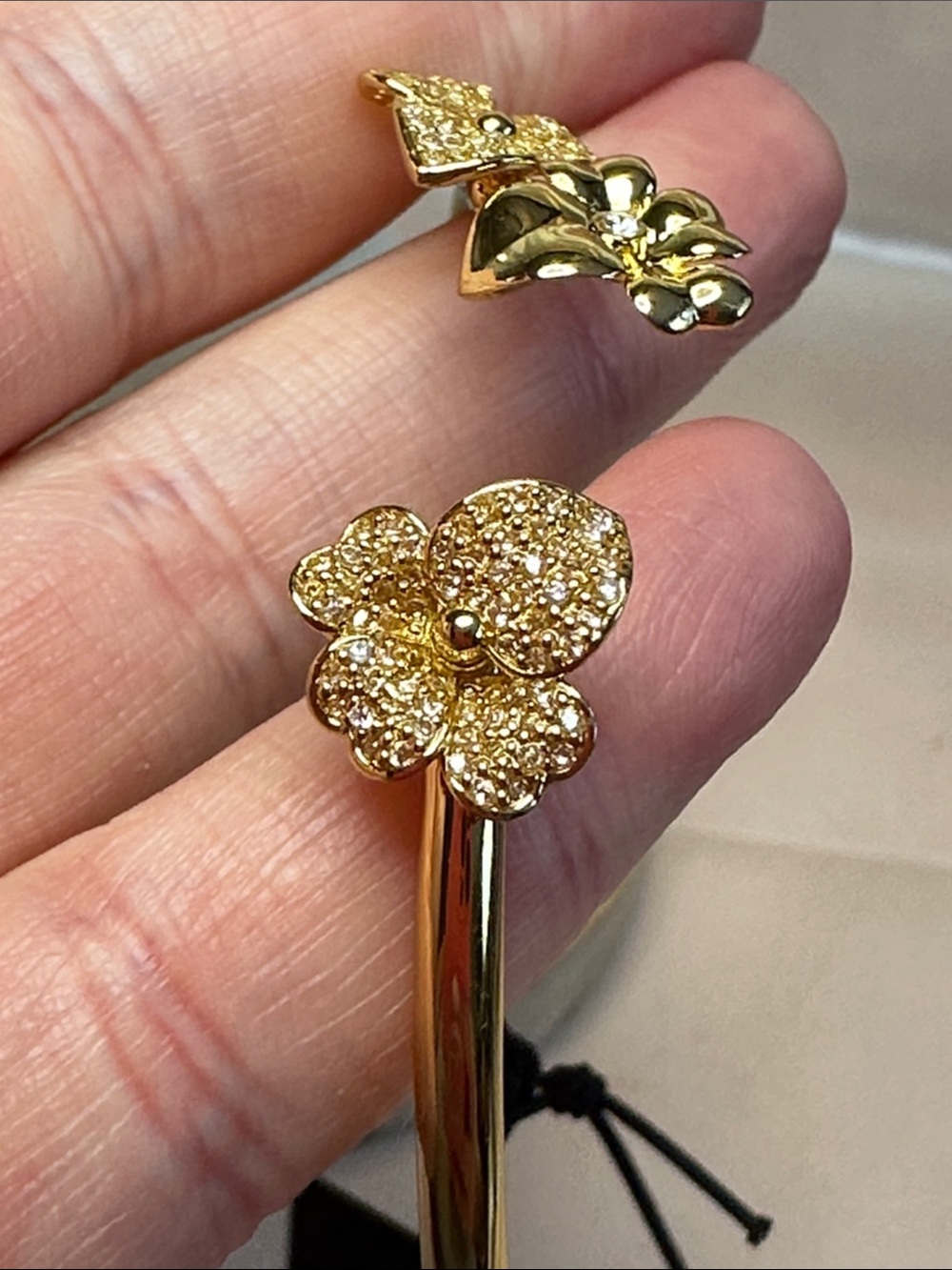 Kate Spade Precious Pansy Pave Flex Cuff Bracelet NWT $89 MSRP - Picture 11 of 12